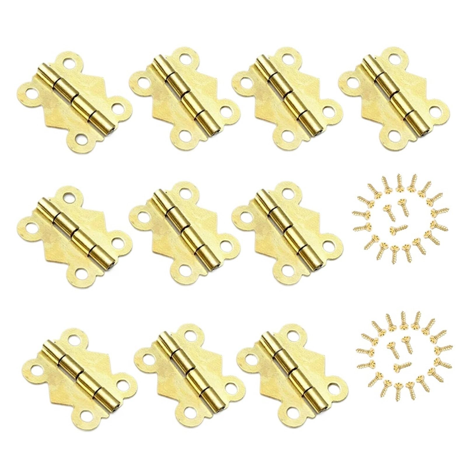 Kdhcvkz Gold 17X20mm 10Pcs 10/20Pcs Vintage Brass Hinge With Screw(Gold 17X20mm 10Pcs)