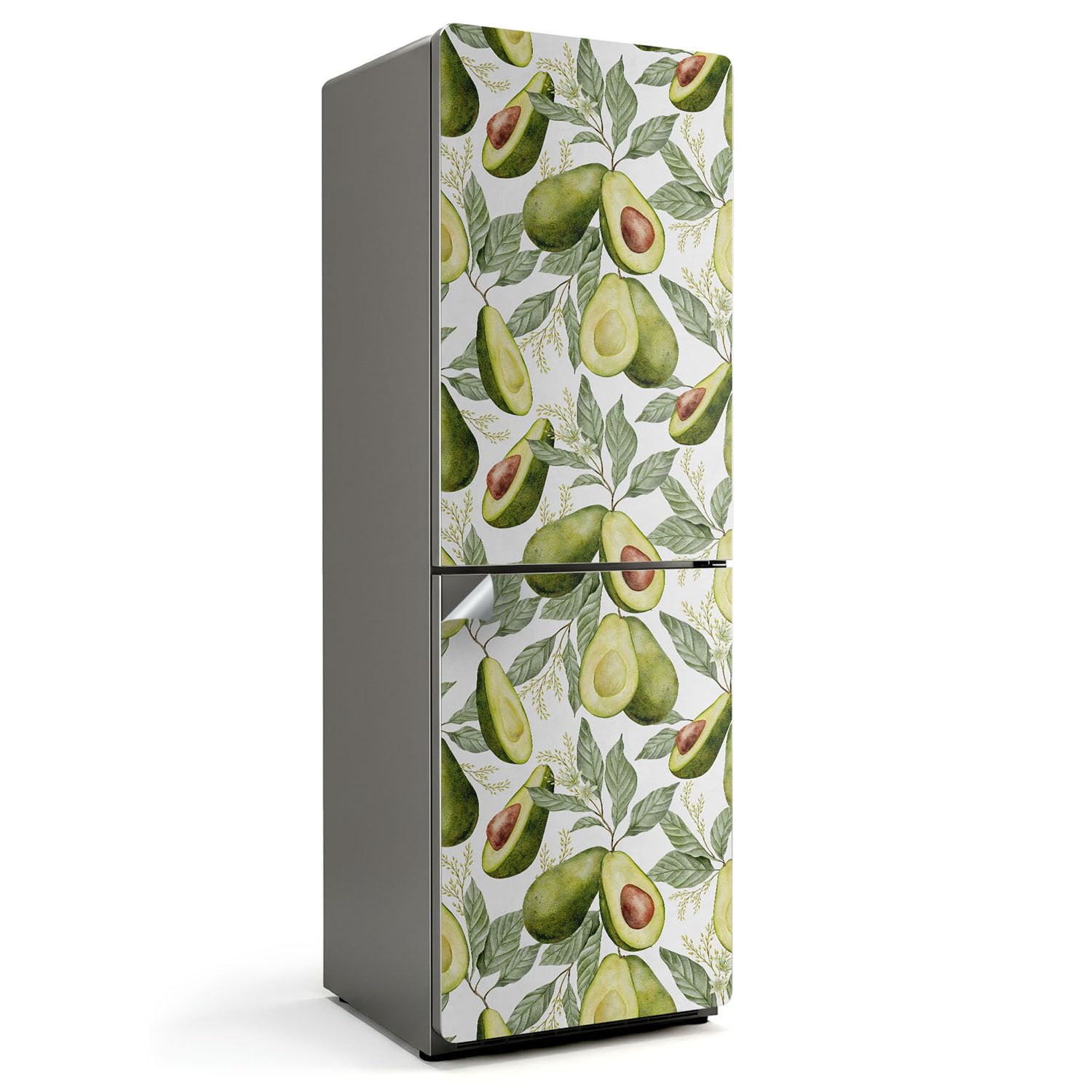 Sticker frigo 60x180 cm avocat et feuilles couvrant déco cuisine