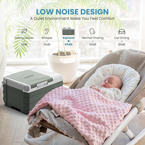 Miniatura 7 de Alpicool Refrigerador de 12 voltios de 12 V, refrigerador de coche de 10 cuartos de galón, refrigerador portátil de 1224 V CC 110  240 V CA para