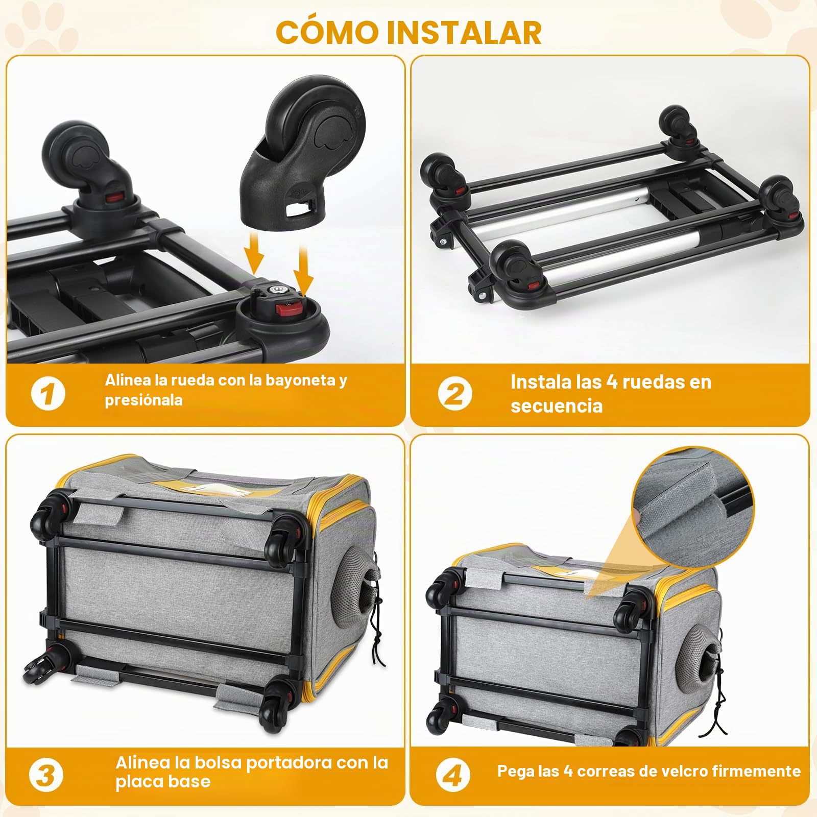 Transportín para gatos con ruedas aprobado por aerolíneas, carrito para perros pequeños, cochecito grande para gatos, transportador portátil para mascotas con ruedas, tela 600D transpirable