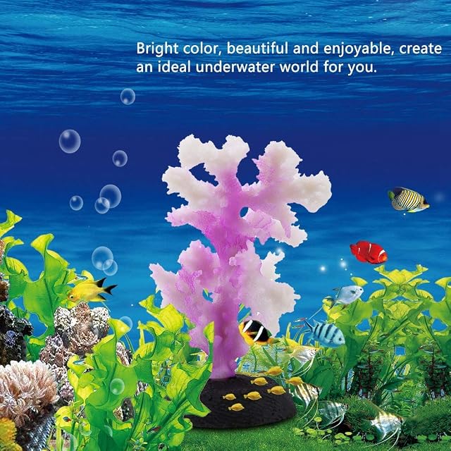 Foto 4 de 8 de FTVOGUE - Anémona de coral luminoso para acuario, en silicona, adorno