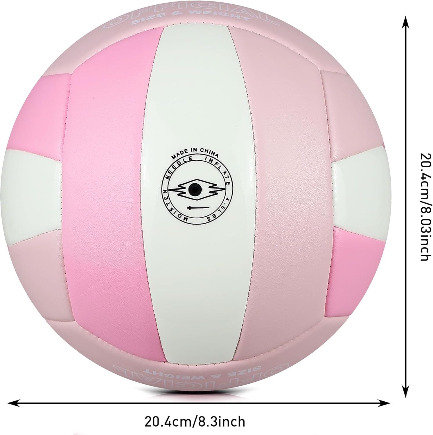 Official Size 5 Glow in The Dark Volleyball, Fluorescent Light Night Volleyball Soft Indoor Outdoor Volleyball Gift Luminous Night Light Ball for Game Gym Training Beach Play with Pump Kit