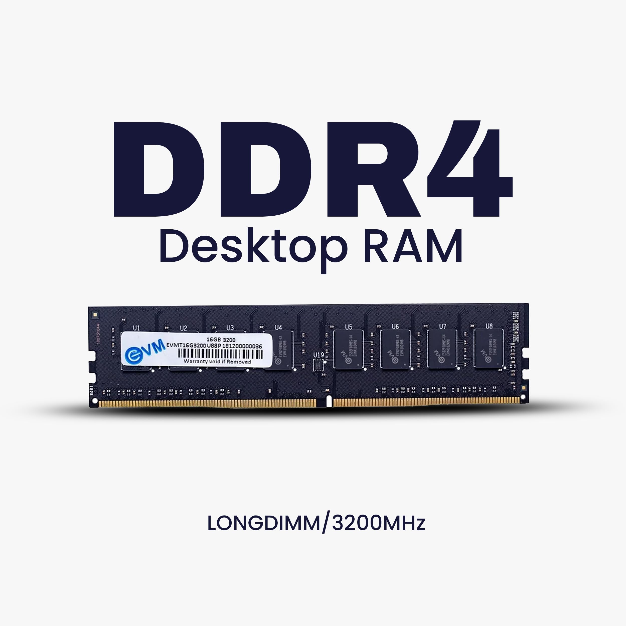 EVM 16GB DDR4 Desktop RAM Memory | 3200MHz | PC4-25600 | Long-DIMM | 288-Pin | 1.2V Low Voltage | High Performance | Intel & AMD Compatible | 10 Year Warranty (EVMT16G3200U88P) — Amazon image 2