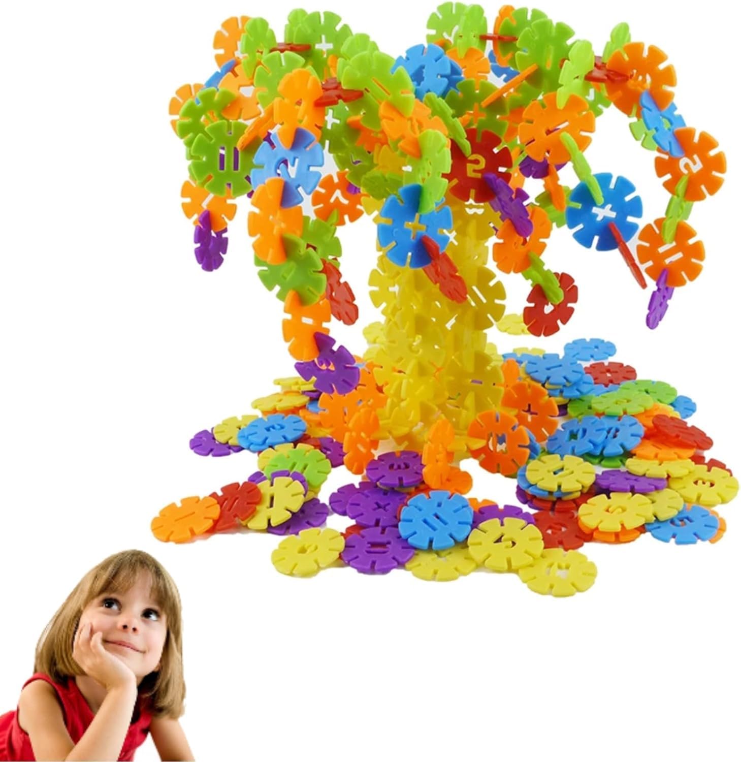 Bunte Steckblumen-Bausteine Steckspiel | Mehrfarbig, Kreatives Bauen