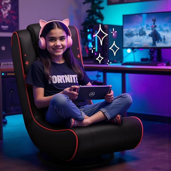 Silla Gamer Piso Plegable Giratoria 360° Ergonómica Color Ne miniatura 9