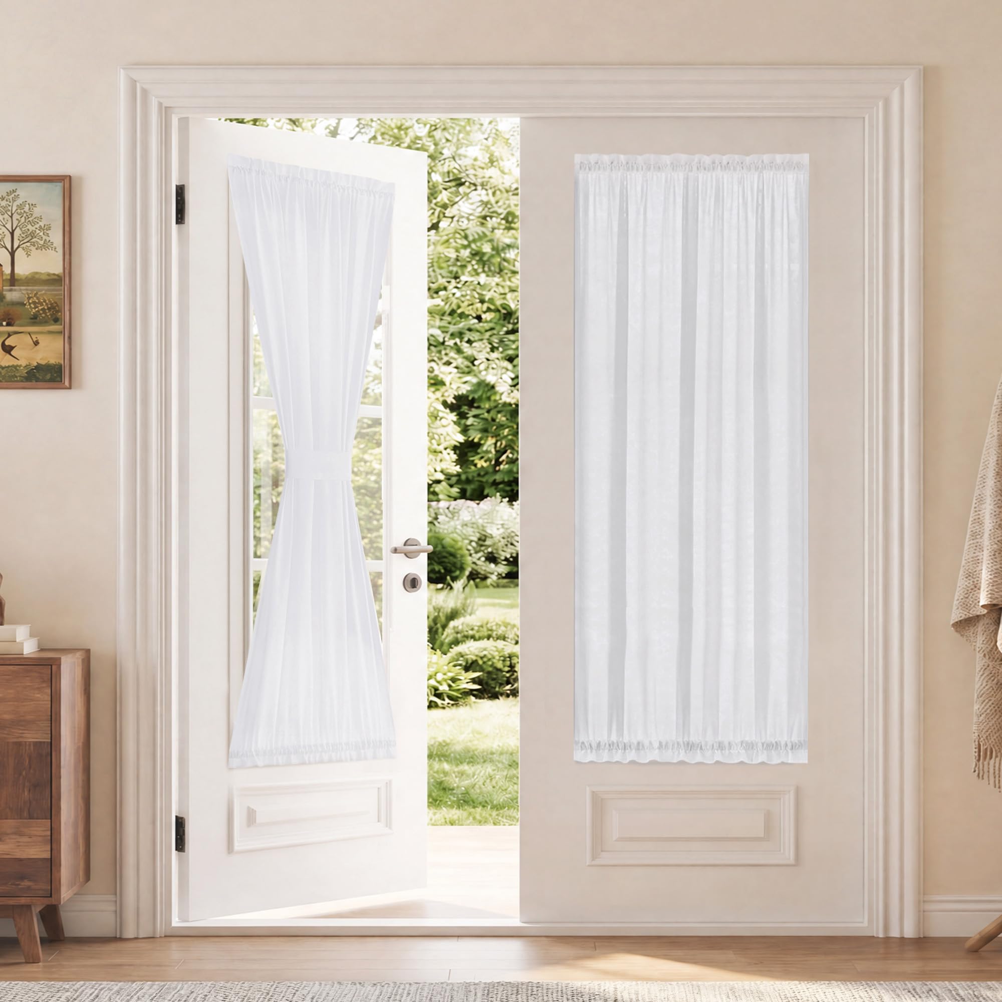Amazon.com: NICETOWN White Sheer Door Curtains for Windows, Non