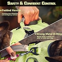 Vista 4 de Arnés para perro sin escape, arnés a prueba de escapes, arnés totalmente reflectante con mango acolchado, transpirable, duradero, chaleco ajustable