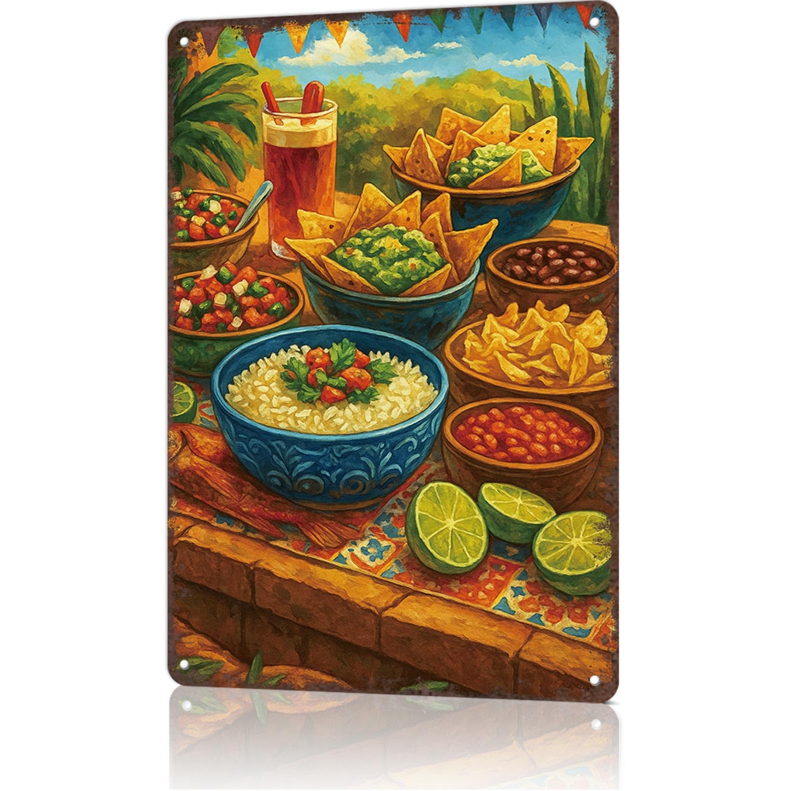 KWQDOZF 8x12inch Mexican Food, Cinco De Mayo Aluminum Sign Wall Art