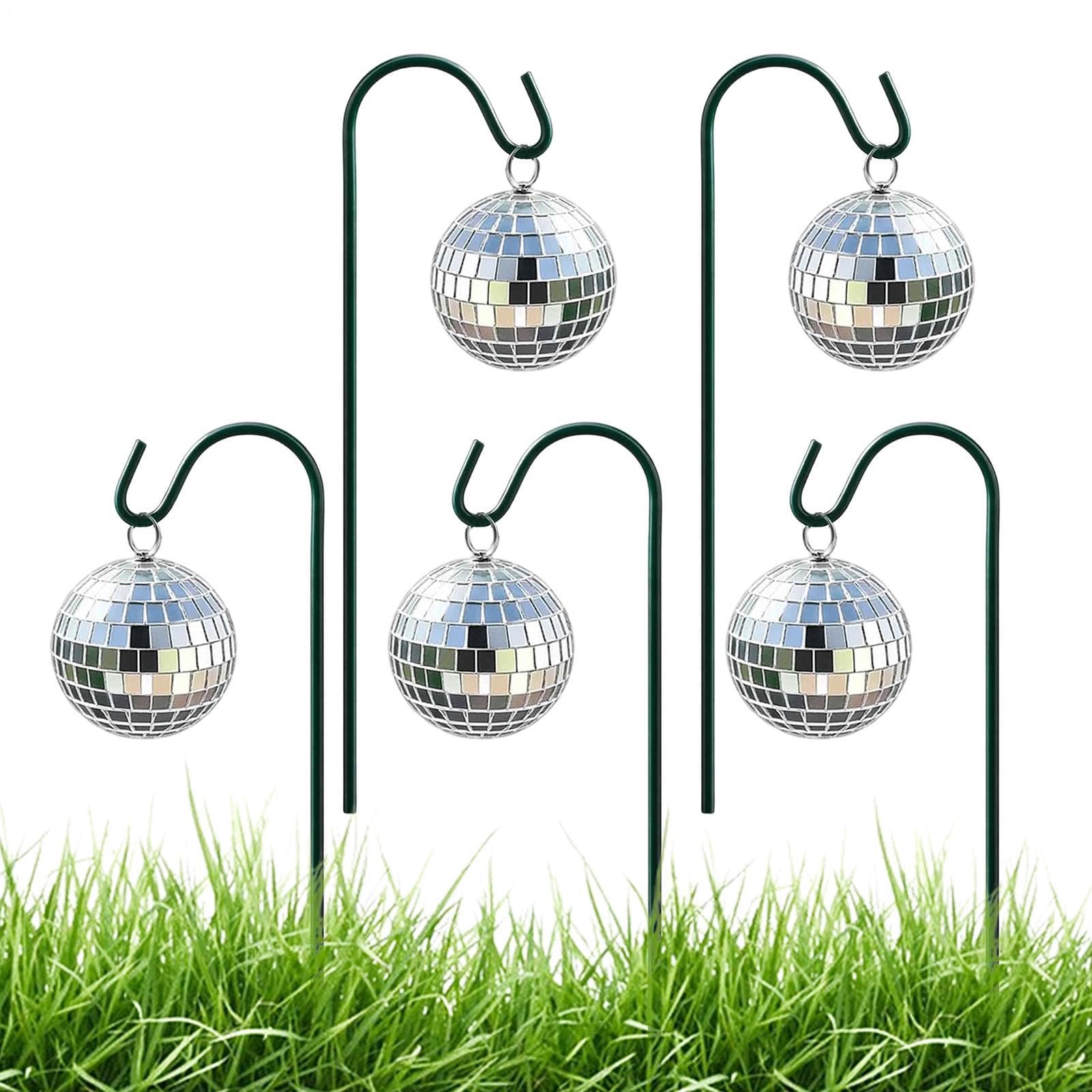 Tuteurs de jardin lot de 5 piquets miroirs pour structurer et illuminer vos fleurs