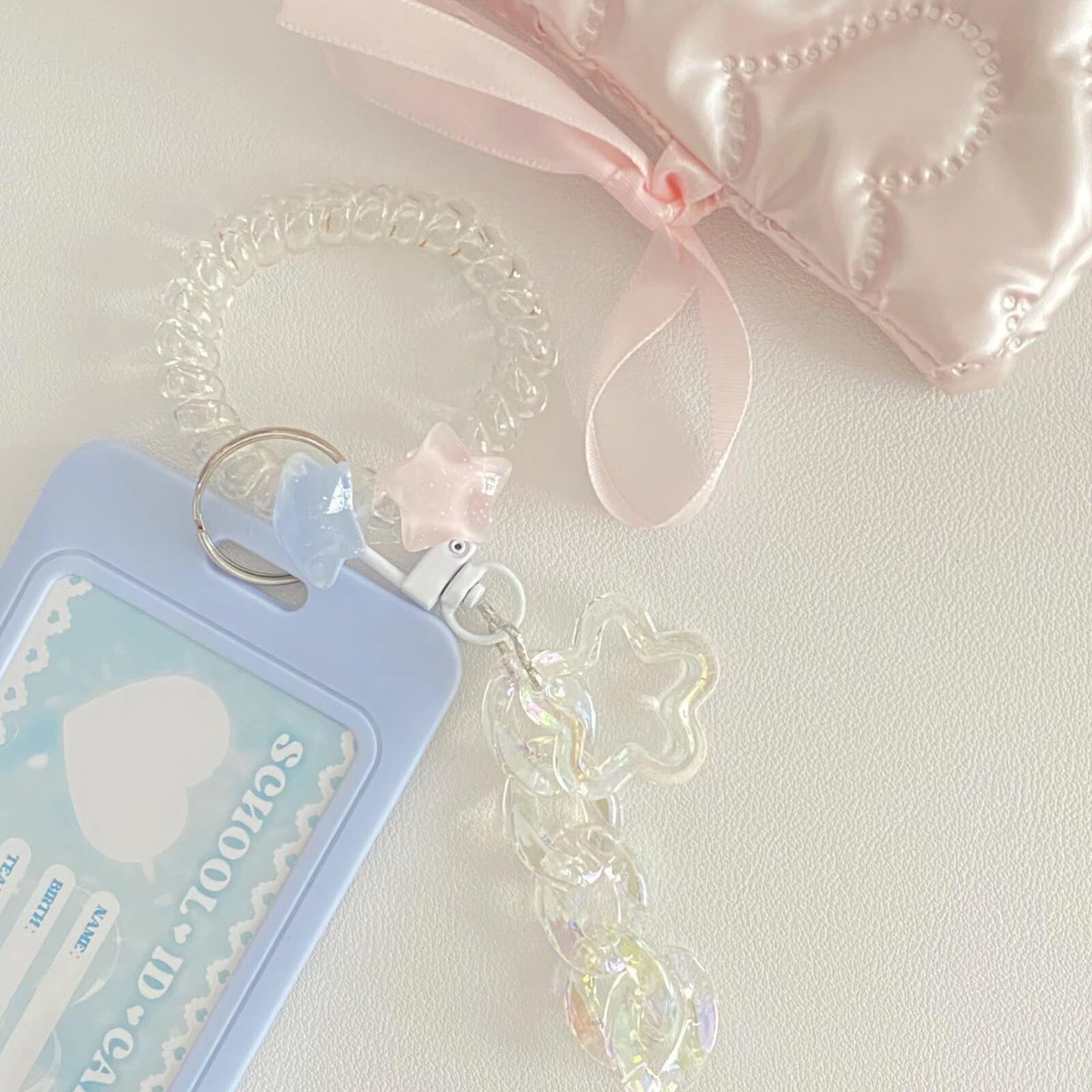 Runrayay Kpop Photocard Holder Keychain - Cartoon ID Card Holder for Students Bus Card - Hard Protective Case for Photos - Blue - Image 4