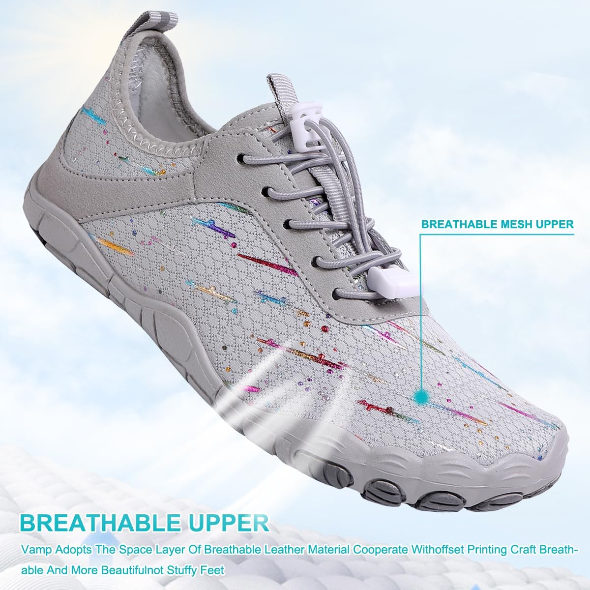 Hike Barefoot Shoes Womens Men,Unisex Barefoot Water Shoes Breathable, Anti-Slip Hiking Footwear for Athletic Wide Toe Shoe Footwear for Hiking, Walking, Running, Yoga, and Water Sports - Image 3