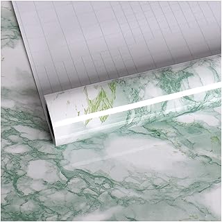 VEELIKE Green Marble Sticky Back Plastic 60cm...,