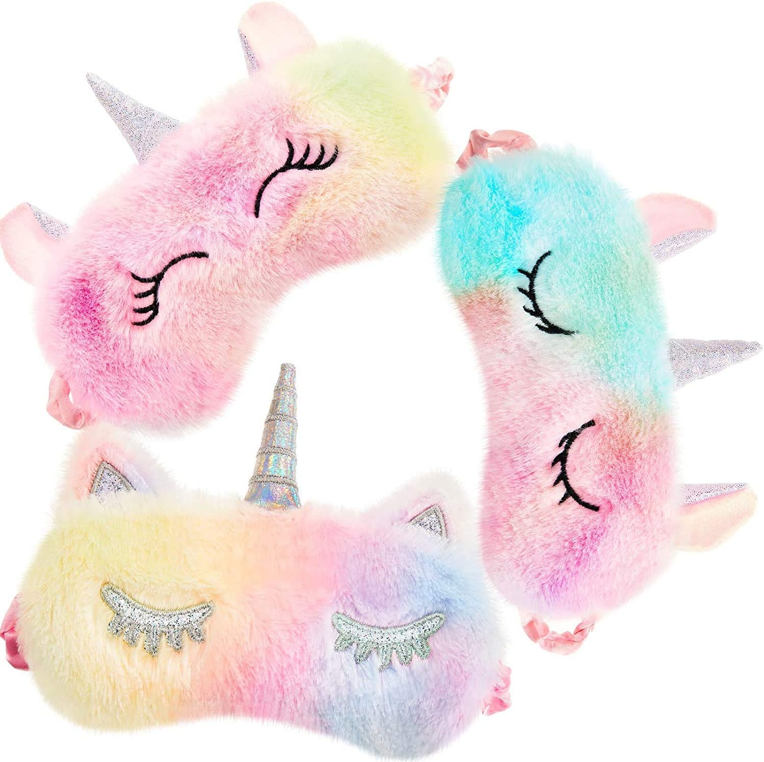 Cute Critters Unicorn Eye Mask for Girls，Cute Eye Cover for Sleep，Soft Breathable Cotton Eye Mask for Sleeping Faster and Better，Sleeping Mask with Elastic Band 1 PCS Random Color