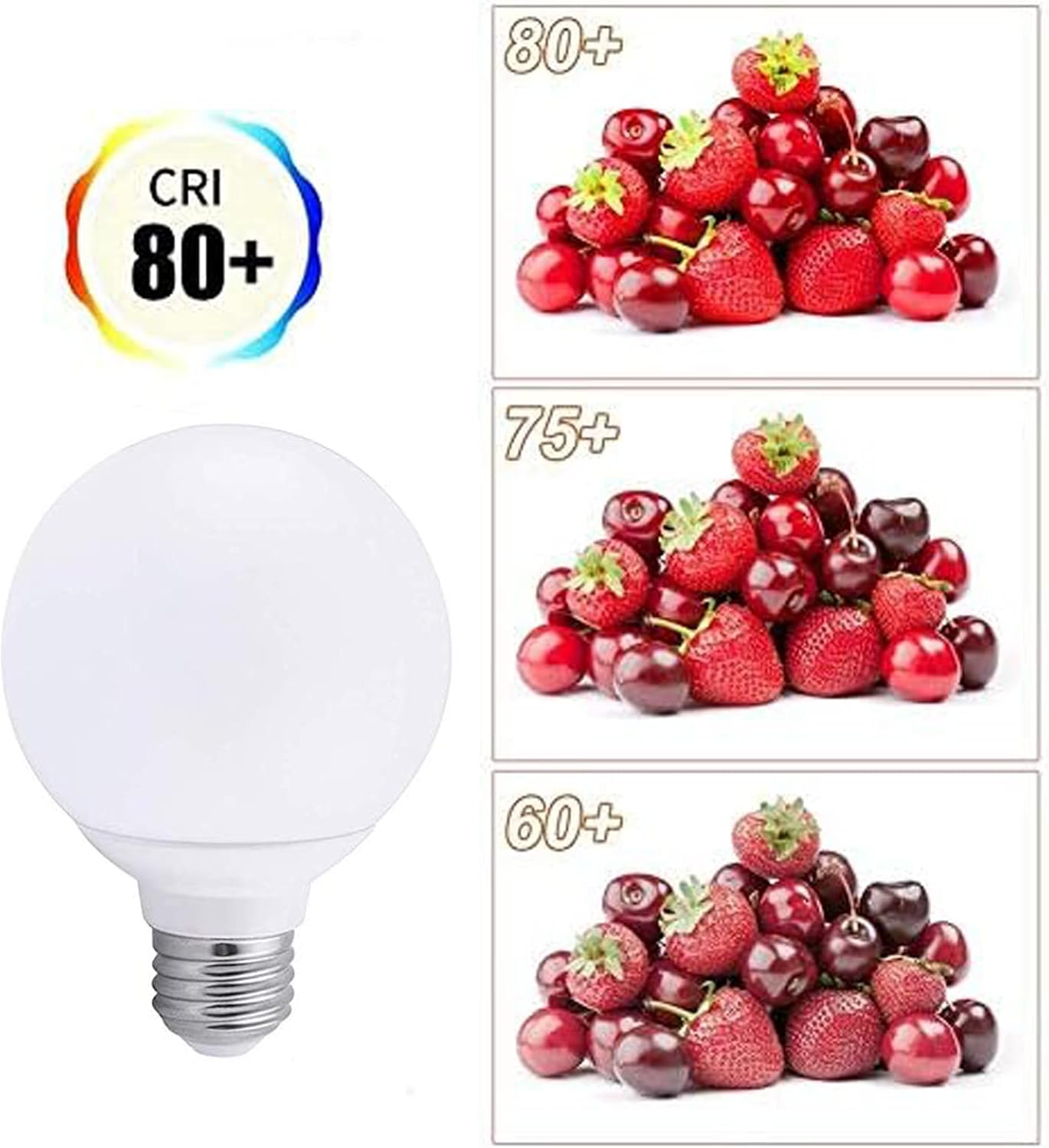 Lxcom Lighting G95 LED Bulbs 9W Globe Vanity Light Bulbs E26/E27 Base Warm White 3000K 90W Equivalent for Makeup Vanity Mirror Bathrooms Lamp, AC 85V-265V (4 Pack)