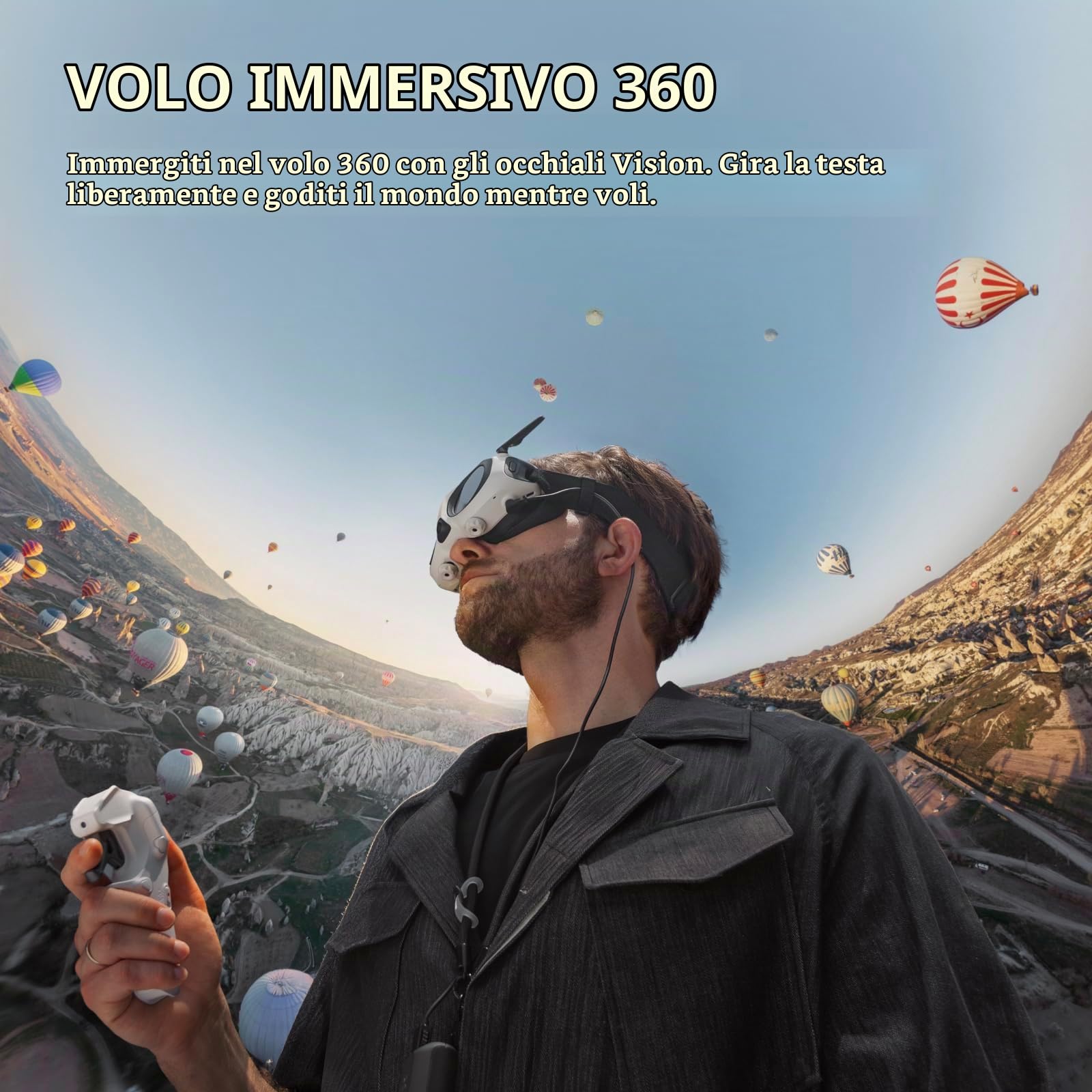 Antigravity A1 Pack Explorer (3 batterie) – Drone 360 8K immersivo, Punta e vola, anticollisione, 249 g e pieghevole, Deep Track, ritorno automatico, fino a 10 km, editing automatico