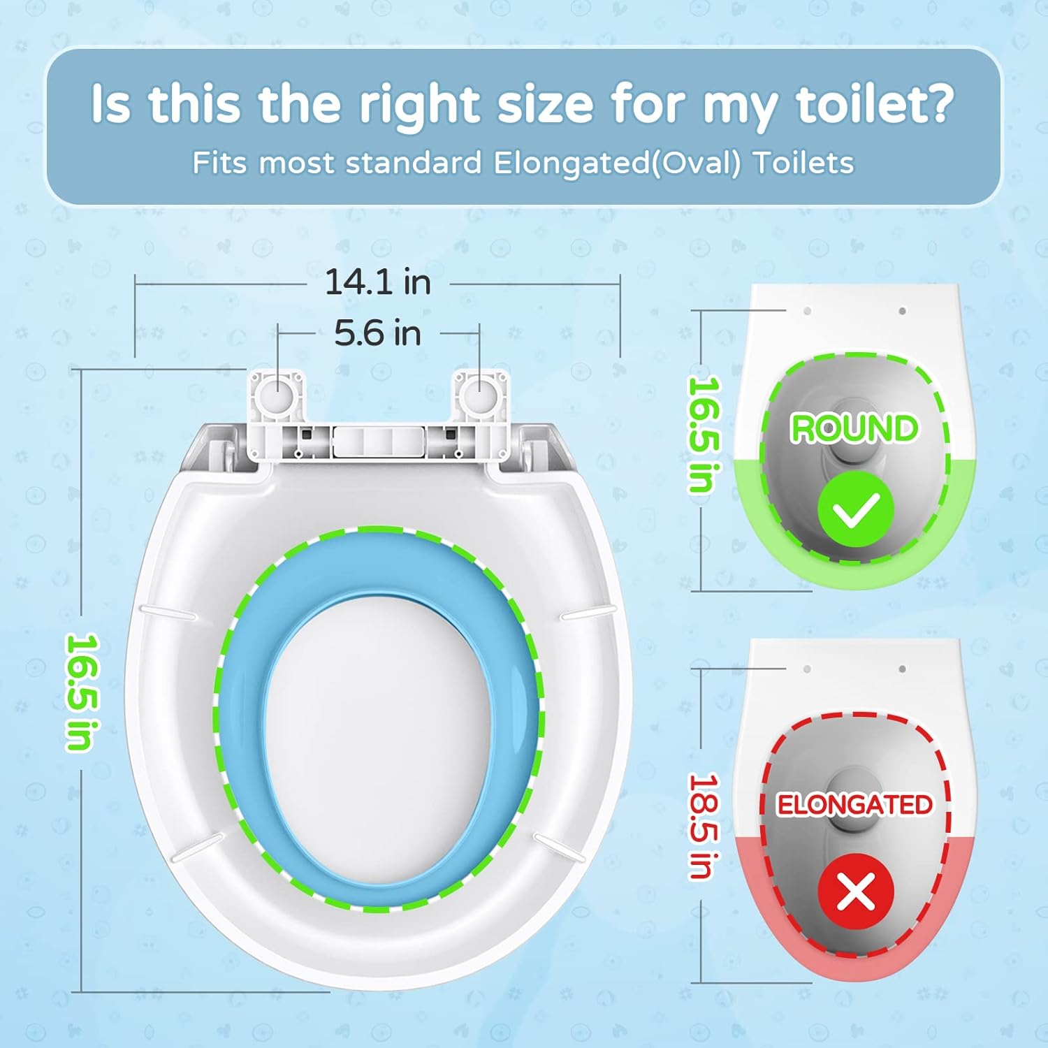 YASFEL Bidet Attachment for Bidet and Round Toilet Seat with Built in Potty Training Seat (Blue)