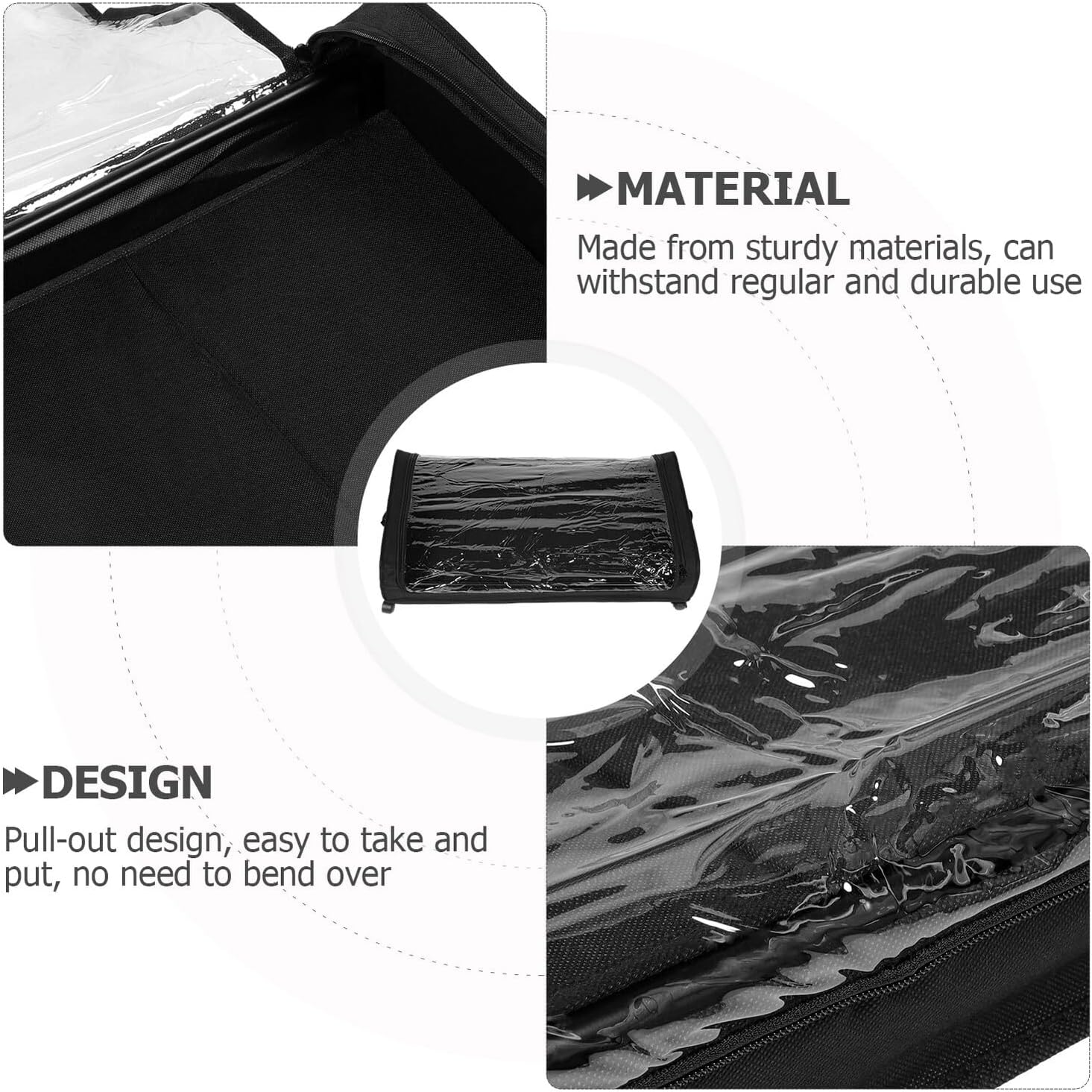 Toyvian Bed Storage Cart with Wheels and Lid Large Iron Frame Clothes Organizer with Fabric Base Rolling Storage Bin for Shoes and Books