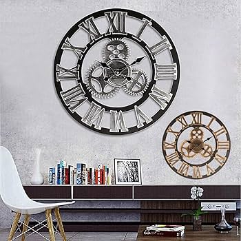 Amazon.co.jp: 壁掛け時計 60センチメートル3Dレトロ工業大歯車