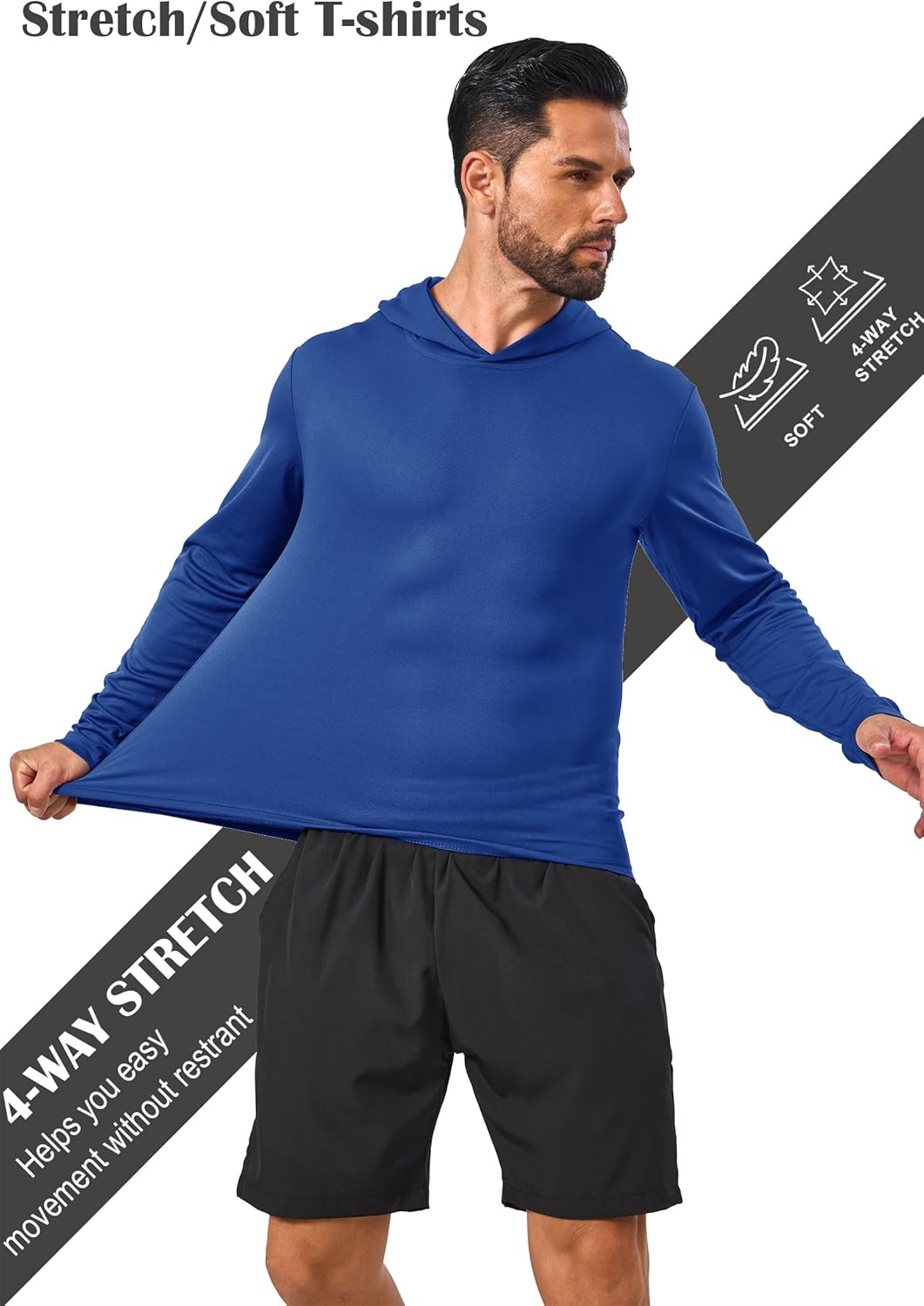 Men’s 5 Pack Sun Protection Long Sleeve Hoodie Rash Guard SPF Lightweight Quick Dry UV Shirts Outdoor Fishing Active Wear - Image 5