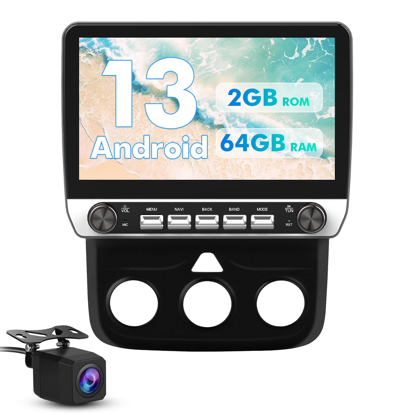 Car Stereo Radio for Dodge RAM 1500 2500 3500 2013-2018 (Manual AC), 2+64GB | 9" Android…