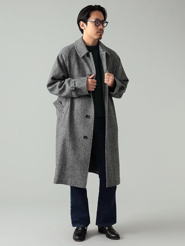 BEAMS F / HARRIS TWEED ヘリンボーン ラグランコート Amazon | [ビームスエフ] コート HARRIS TWEED ヘリンボーン シングル