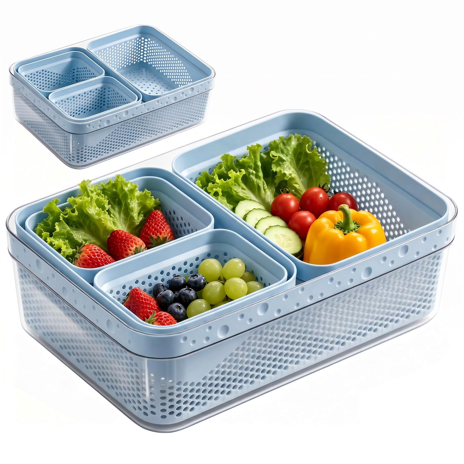 10Pcs Colander with Bowl Food Strainer Mixing Bowl Vegetable Washing Basket