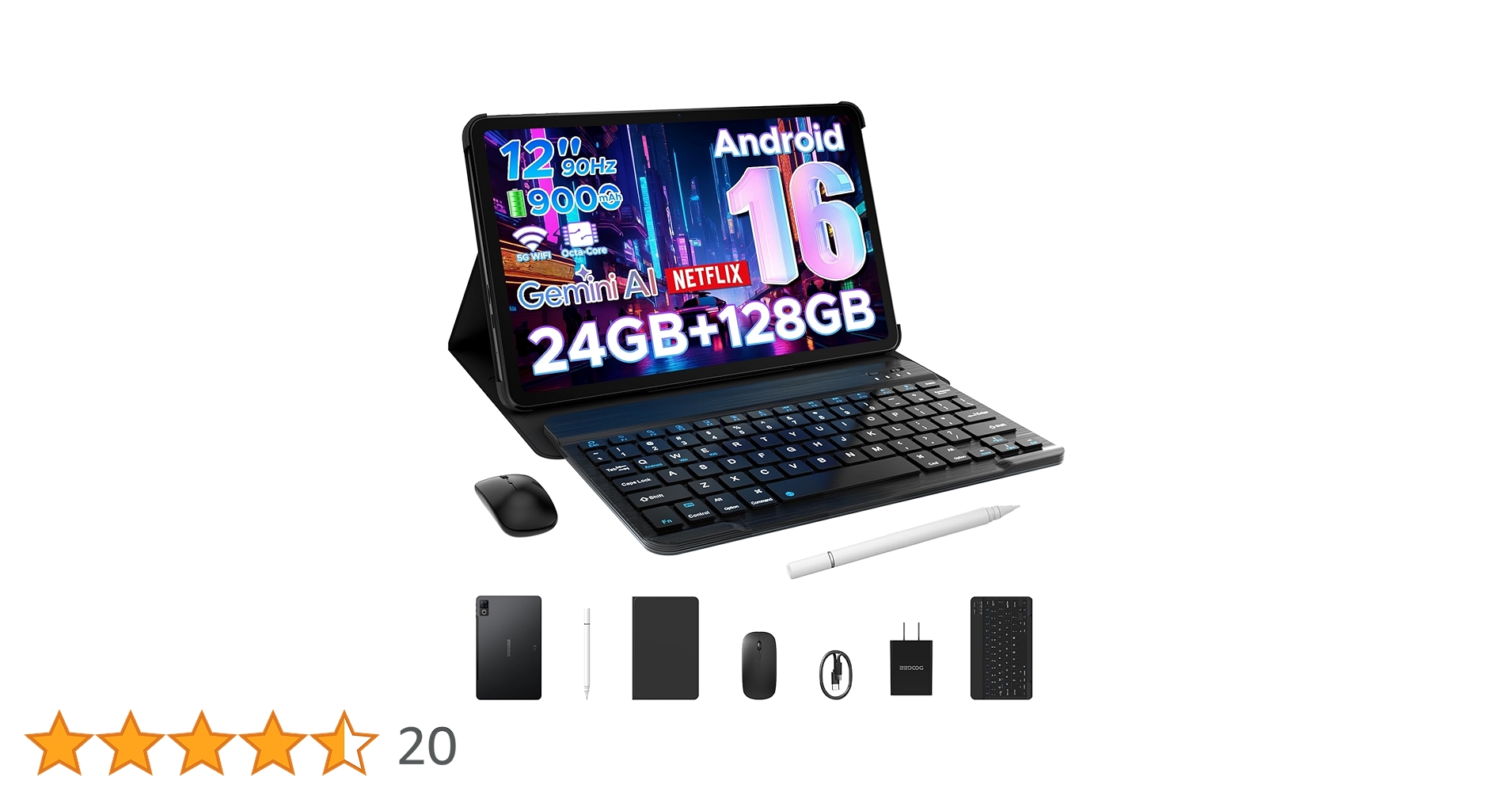 【ケース＋フィルム付】Android 16 タブレット 12インチ　128GB Amazon.co.jp: 【Android 16 タブレット 12インチ初登場】 DOOGEE U12