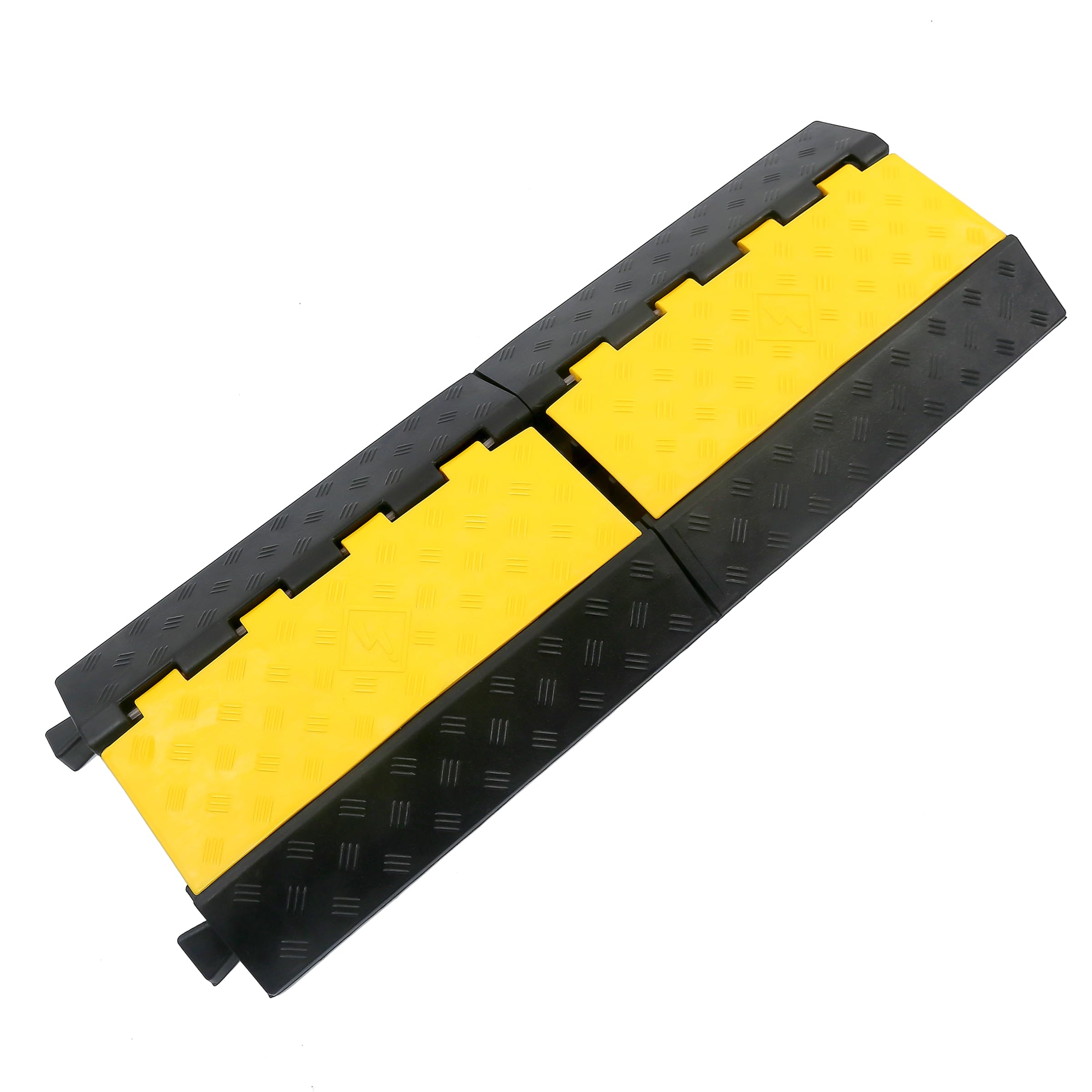 Photo 1 of YELACK Rubber Cable Ramp Cable Protector Ramps Wire Hose Protective 3 Channel Traffic Rubber Plastic Cord Cover Speed Bump for Asphalt Concrete Gravel Driveway Outdoor, 1 Pack