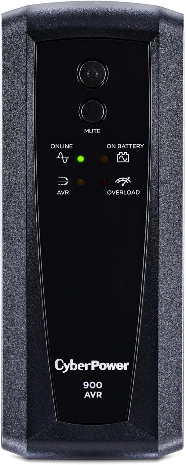 CyberPower CP900AVR AVR UPS Battery Backup and Surge Protector, 900VA/560W, 10 Outlets, Mini-Tower, UL Certified CP900AVR UPS System