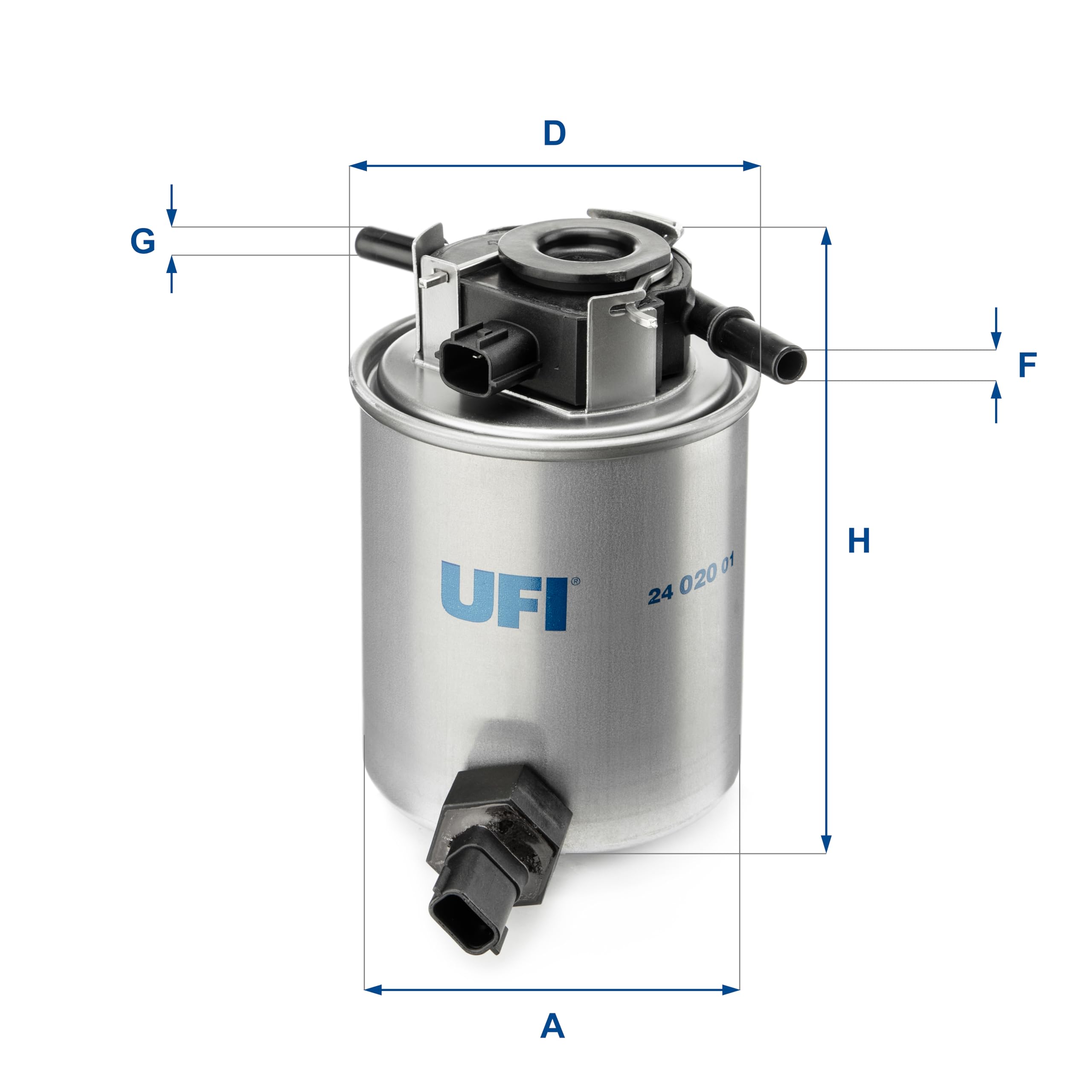 UFI Filters, Filtro Gasolio 24.020.01, Filtro Carburante per Ricambio, Adatto ad Auto, Applicabile su Modelli Infiniti