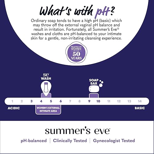 Miniatura 6 de Summer's Eve Lavanda nocturna diaria refrescante todo el gel de baño femenino, elimina el olor, lavado femenino pH equilibrado, 12 onzas líquidas