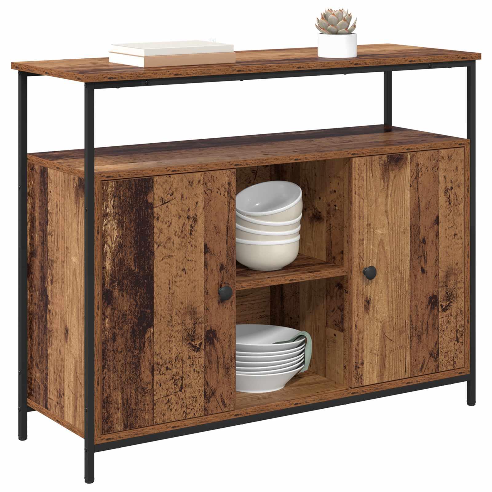 Credenza in legno anticato, 100 x 35 x 80 cm, in legno