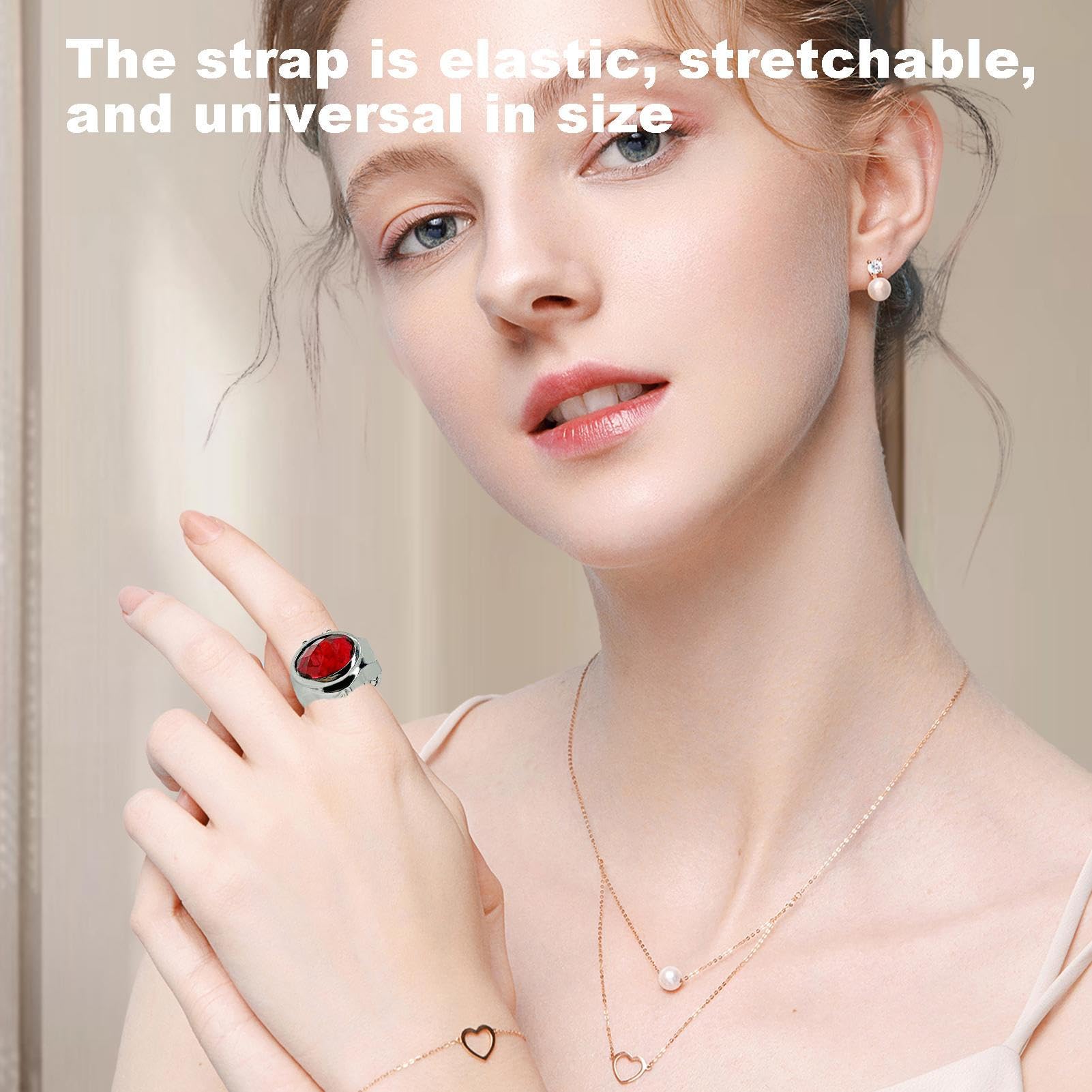 Reloj con Anillo para Mujer, Reloj con Anillo para Dedo - Reloj de apilamiento de Movimiento - Reloj de Dedo Vintage Creativo, Relojes de Dedo de joyería Ajustables para Dedo de Mujer