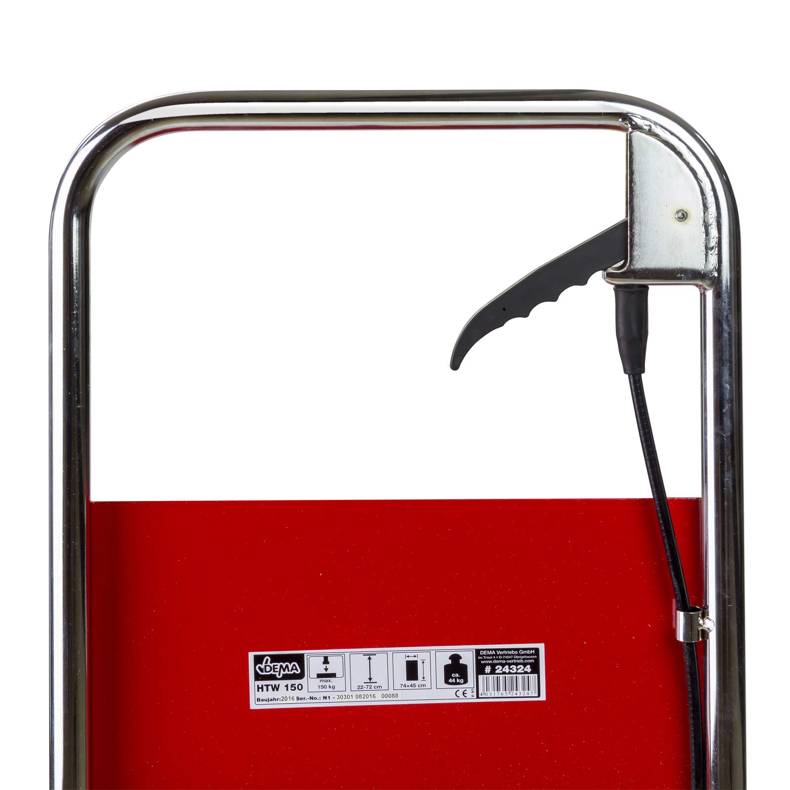 DEMA Hydraulischer Hubtischwagen HTW150 – Hubwagen bis 150 kg, stufenlose Hubhöhe 22-72 cm, stabile Stahlkonstruktion, Lenkrollen mit Bremse, Sicherungs-Arretierung – für Werkstatt, Lager, Produktion