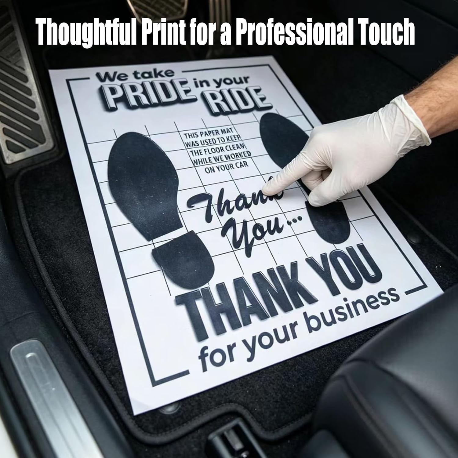 100Pcs Paper Floor Mats for Cars, Paper Mats for Car Detailing, Disposable Floor Mats for Repair & Wash - White Vehicle Interior Protection 16x20 Inch