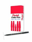 Pentel Arts Color Pen, Black, Box of 12 (S360-T101) – view 1
