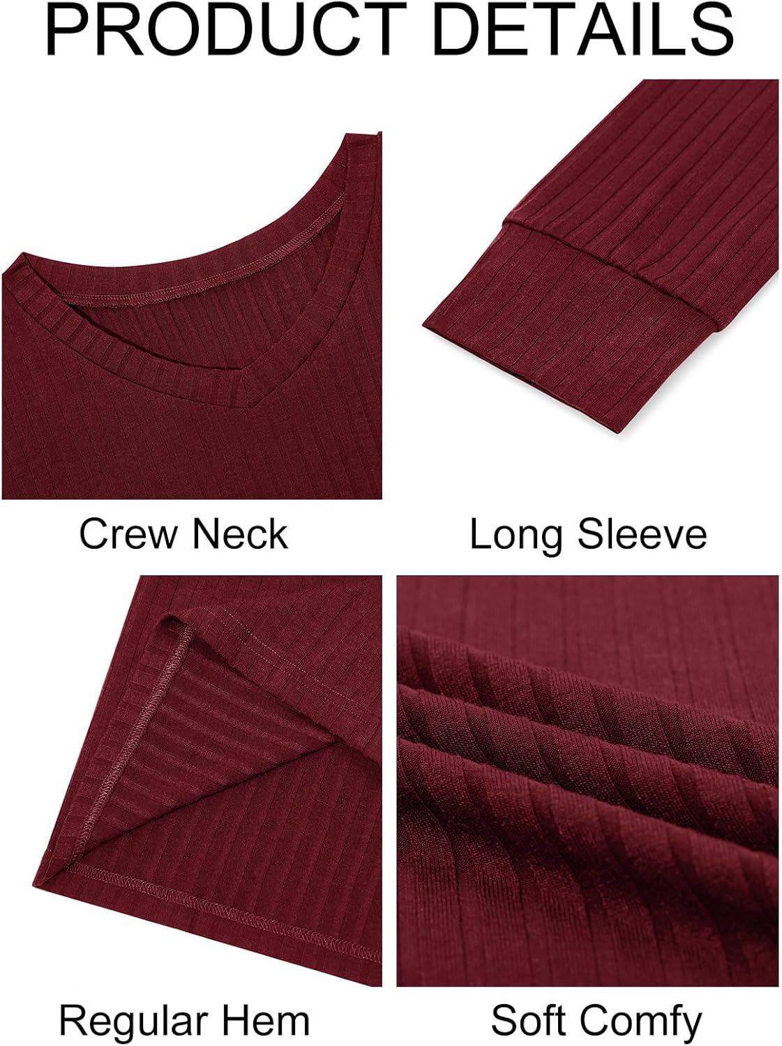 Yousify Mens V Neck Shirts Long Sleeve Casual Ribbed Slim Fit Shirt Muscle Athletic Gym Lightweight Tops - Image 5