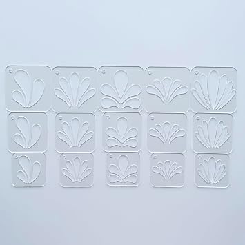 Mandala Stencils Set, 15 Piece Clear Acrylic Drawing Templates with Ring for Art, Painting, Dot Art