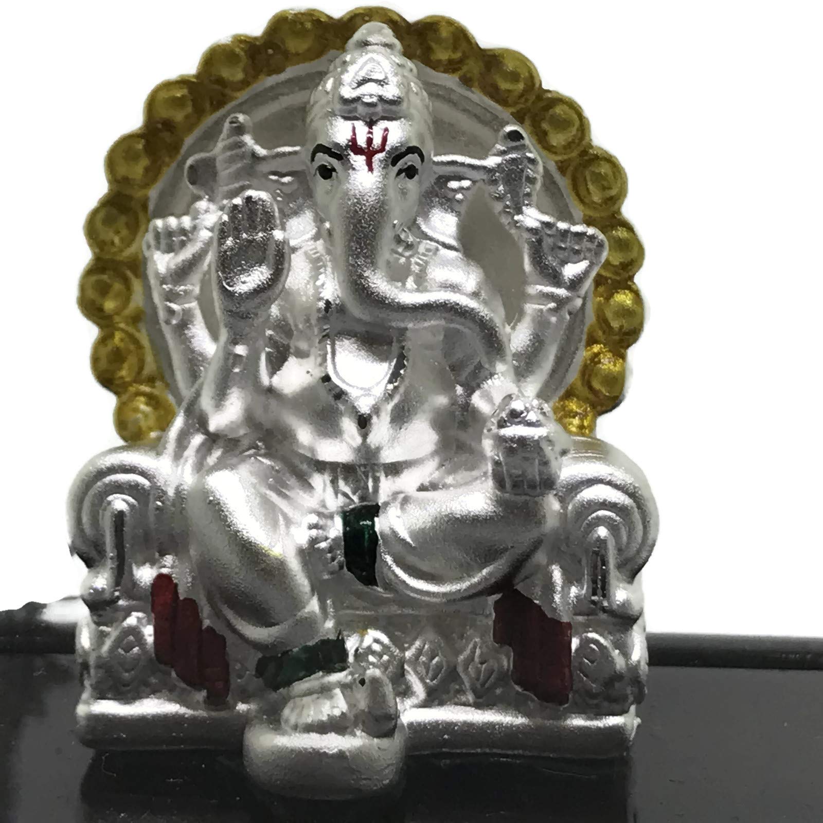 999 Pure Silver Ganesh/Ganpathi Idol/Statue/Murti (Figurine #12B)