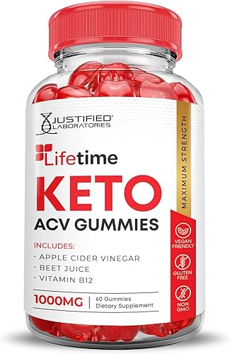Miniatura 4 de Justified Laboratories Lifetime Keto ACV Boost Gummies 1000mg con jugo de granada remolacha raíz B12 60 gomitas