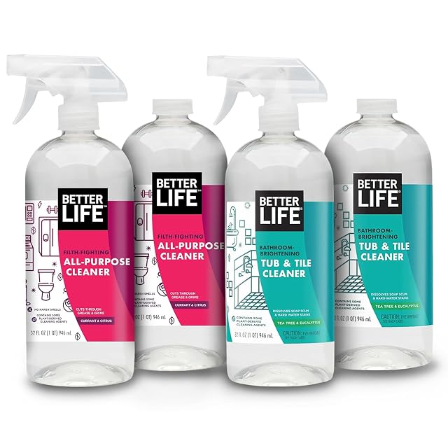 Better Life Bathroom Cleaner 32 Oz 2 Pack All Purpose Cleaner Currant and Citrus 32 Oz 2 Pack