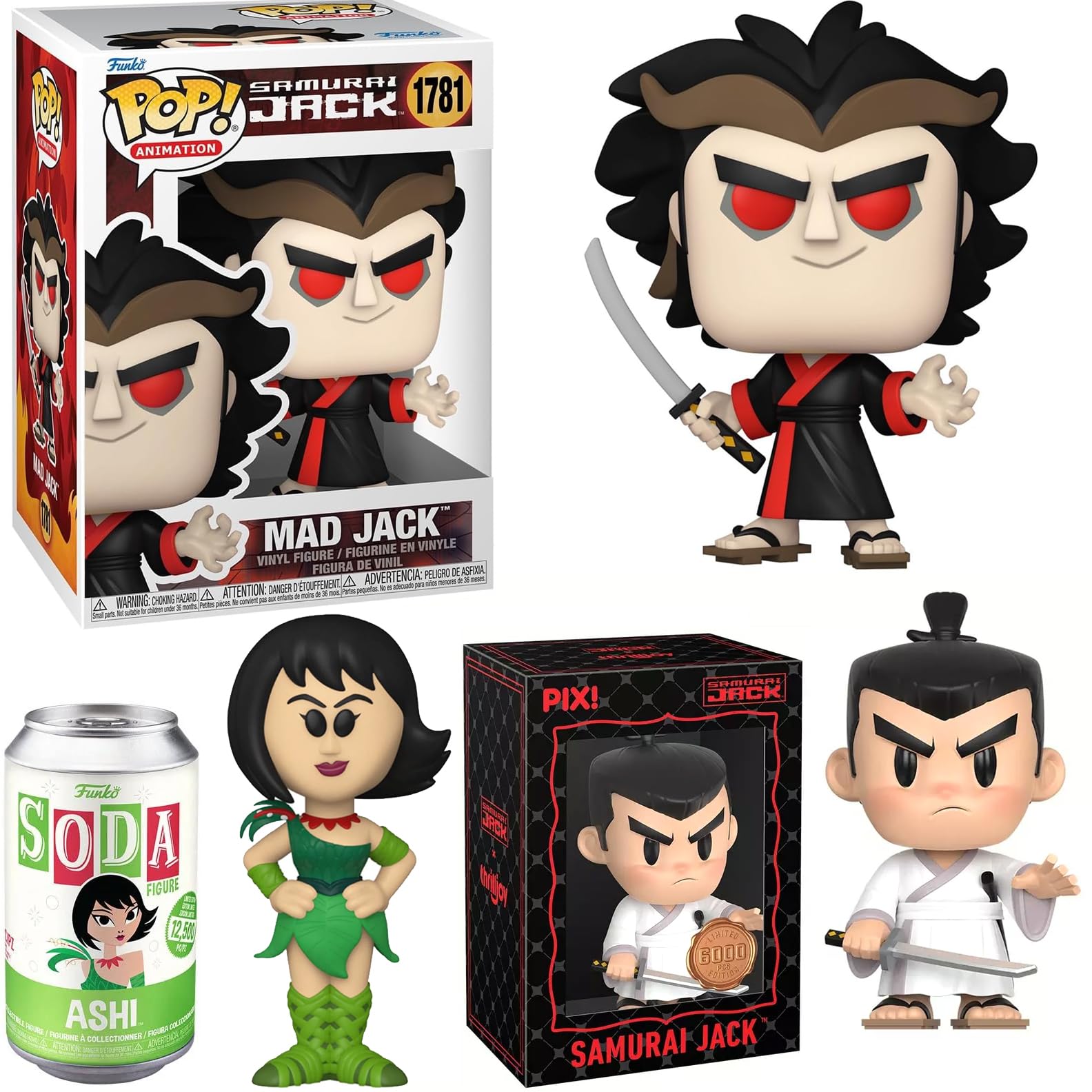 Samurai Jack Pack Animation Pop! Figure Mad Hero Jack & Ashi