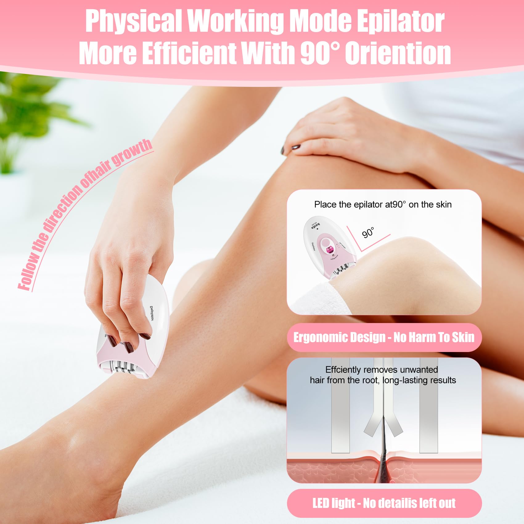 Amazon.com : Epilator for Women, Epilators with LED Light, Dual