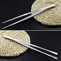 Vista 6 de JETKONG 2 pinzas de cocina de 12 pulgadas, pinzas de cocina finas, pinzas de cocina extralargas de acero inoxidable (plateado)