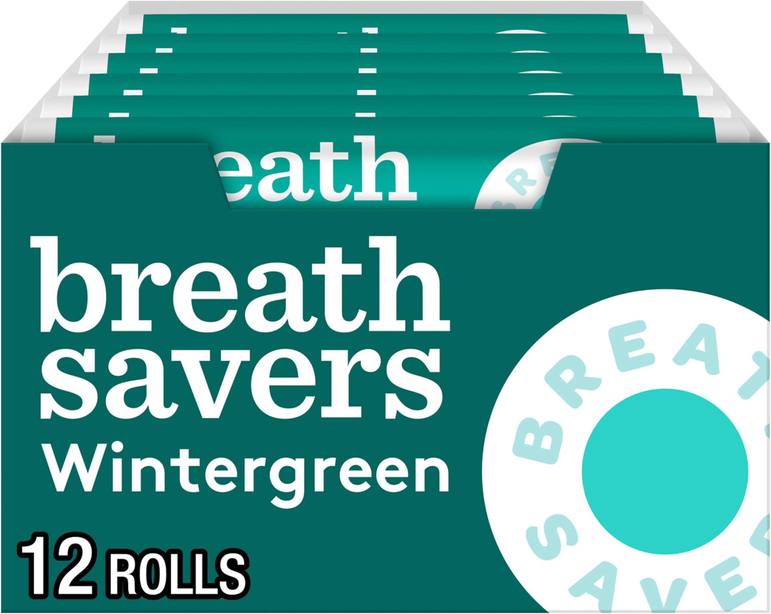 Wintergreen Sugar Free Breath Mints Rolls, 0.75 oz (24 Count)