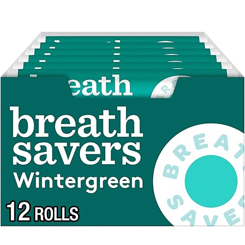 BREATH SAVERS Wintergreen - Mentas de aliento sin azúcar envueltas individualmente rollos de 075 onzas 24 unidades