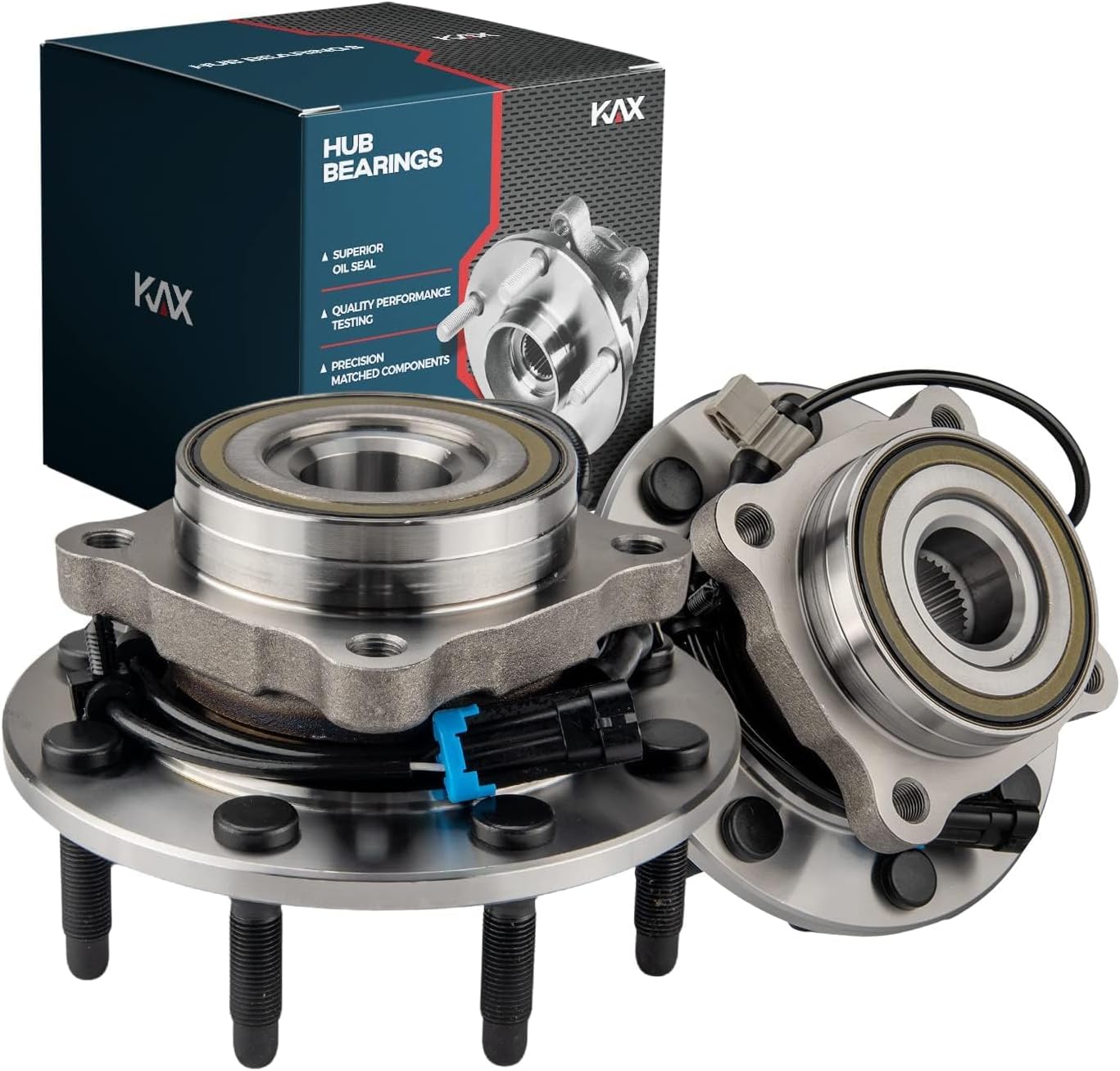 KAX 515058 Pair Front Wheel Bearing and Hub Assembly fit for 2001-2006 Chevy Silverado 2500 HD,for 2001-2006 GMC Sierra 1500,for 2001-2006 GMC Sierra 2500 HD,8 Lug w/ABS