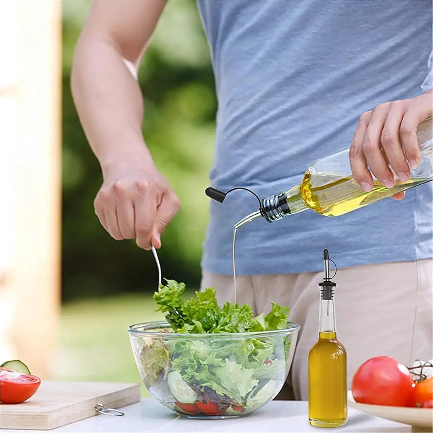 Wine Stoppers 20 Pieces Stainless Steel Bottle Pourer For Liquor Oil Vinegar Dispenser Keeping Champagne Fresh(Silver)