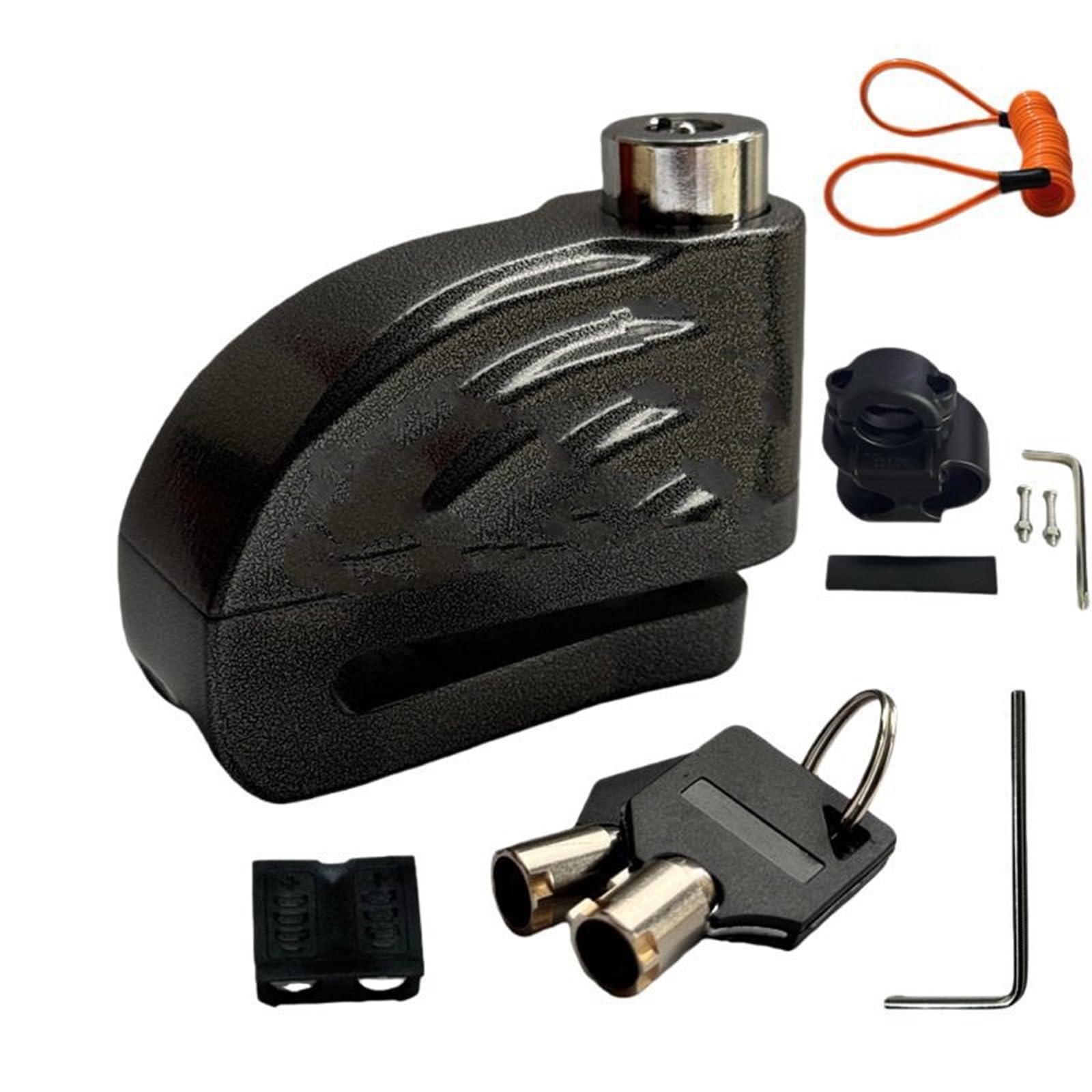 Lucchetto Blocco allarme moto impermeabile Sicurezza bici Antifurto Freno a disco da montagna per moto + Borsa + Corda promemoria da 1,5 m Serratura Antiscass(8302-2)