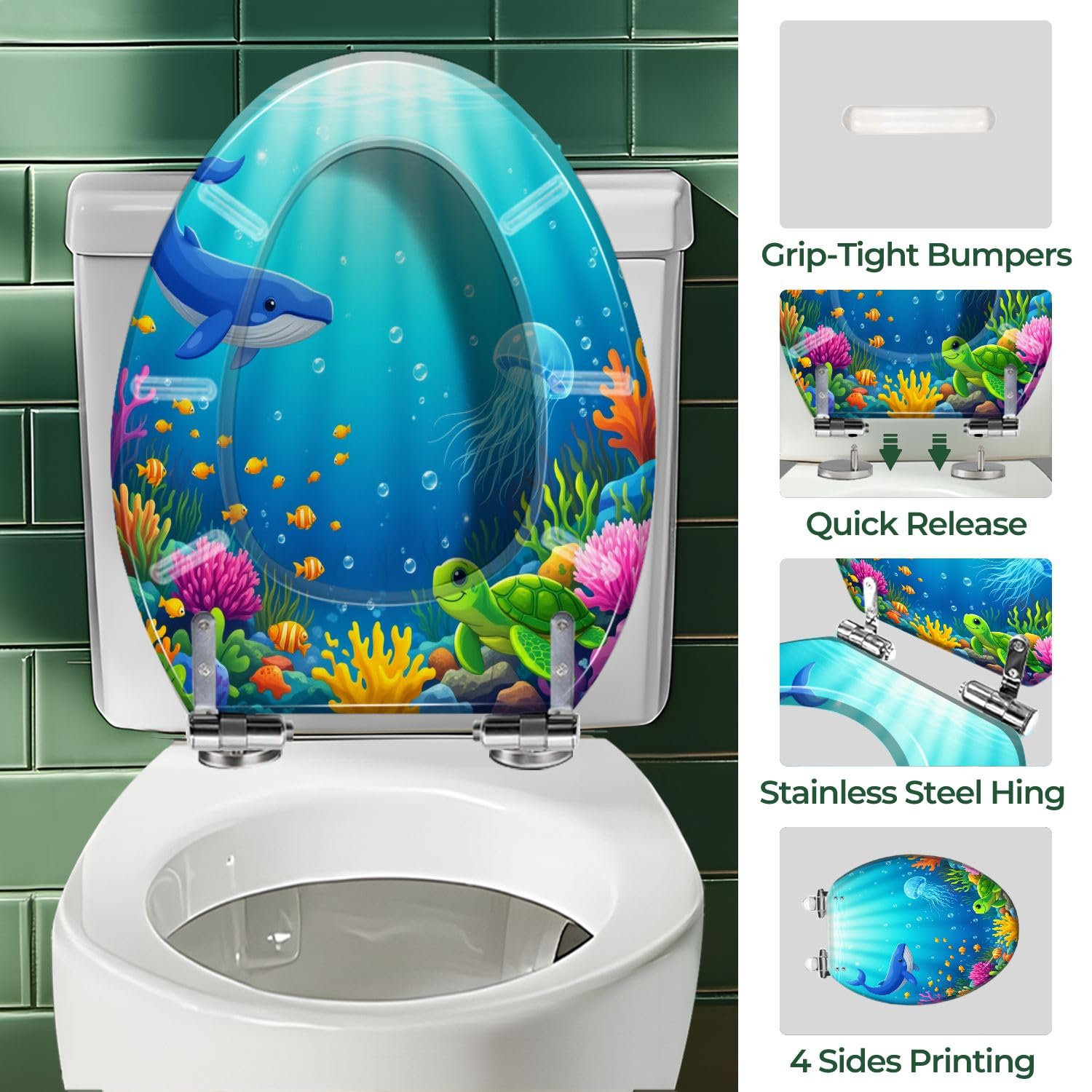 Sedile WC allungato in resina per bagno
